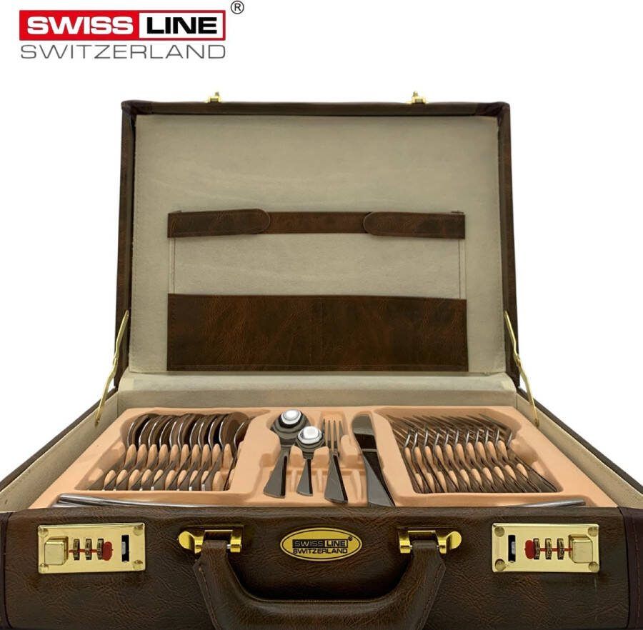 Swiss line switzerland Swiss Line luxe bestekset koffer 72 delig Zilver