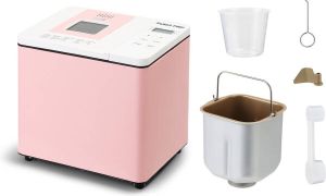Swiss Pro+ Broodbakmachine 550 W Roze Pink RVS LED Display Warmhoudfunctie Glutenvrij