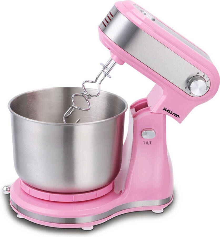 Swiss Pro+ | Keukenmachine 3.5LKrachtige Keukenrobot | 3.5L 300W Roze Pink 3.5 LiterSP-SM3.5P KEUKENMACHINE Roze 3.5L