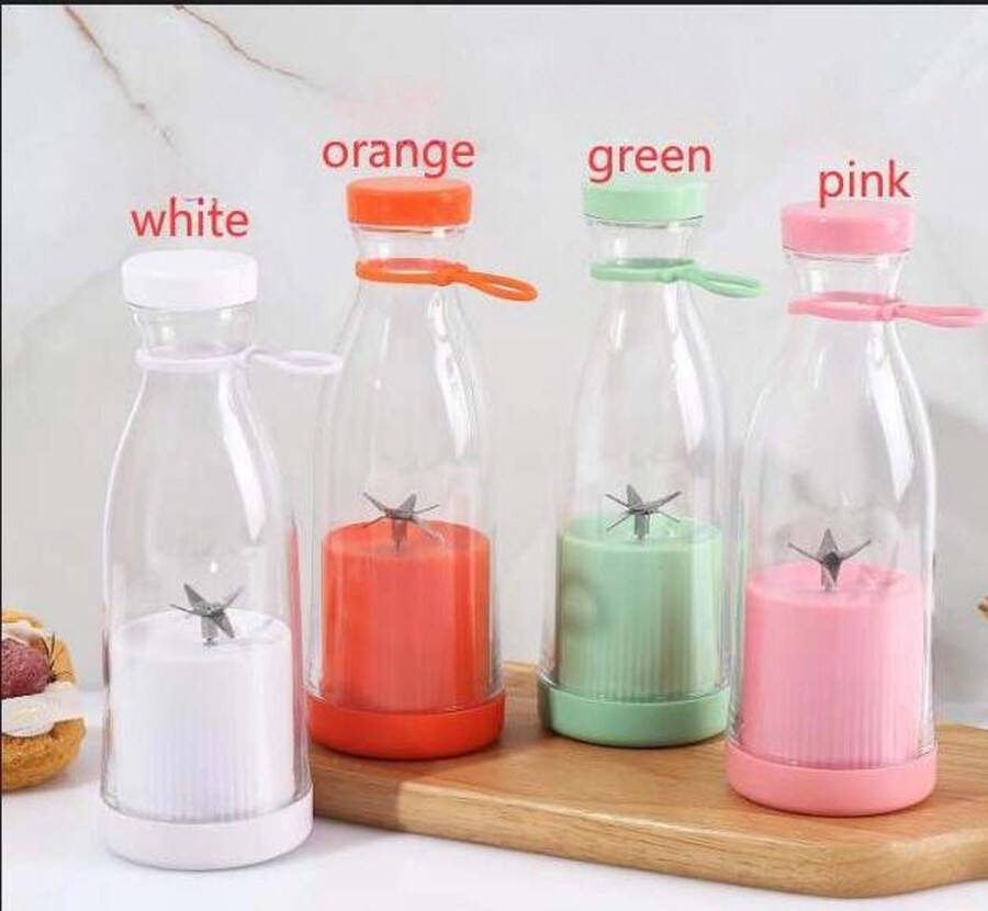 SwissBex Draagbare Mini Blender oranje Blender To Go Blender Smoothie USB Oplaadbaar Draadloos Compact Mini smoothie maker Oplaadbare blender Smoothies Fruit Mixer Blender 420ml