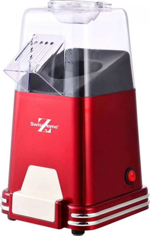 SwissHome Popcornmachine Hetelucht Popcornmaker 100W zonder olie of boter