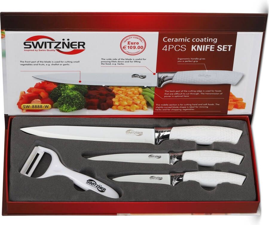 SWITZNER Messenset Keramische Non Stick Coating 4 delig