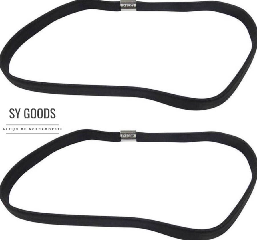 SY-Goods Elastische Haarband Hoofdband 1 cm Zwart | 2 Stuks