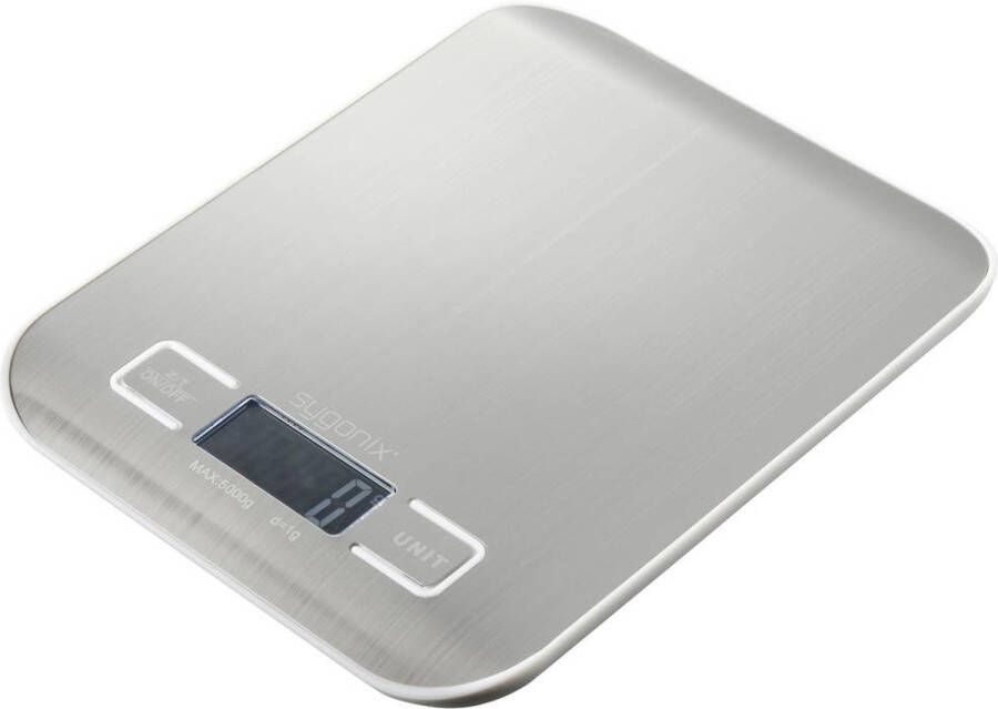 Sygonix Keukenweegschaal Digitaal Weegbereik (max.): 5 kg Zilver RVS
