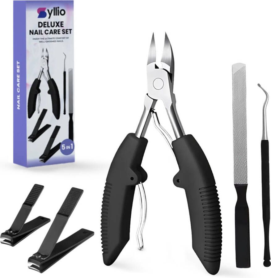 Syllio Professionele Nagelknipper Set – Nagelknipper – Nageltang – Nagelvijl – Nagelschaar – Manicure Set – Pedicuresets