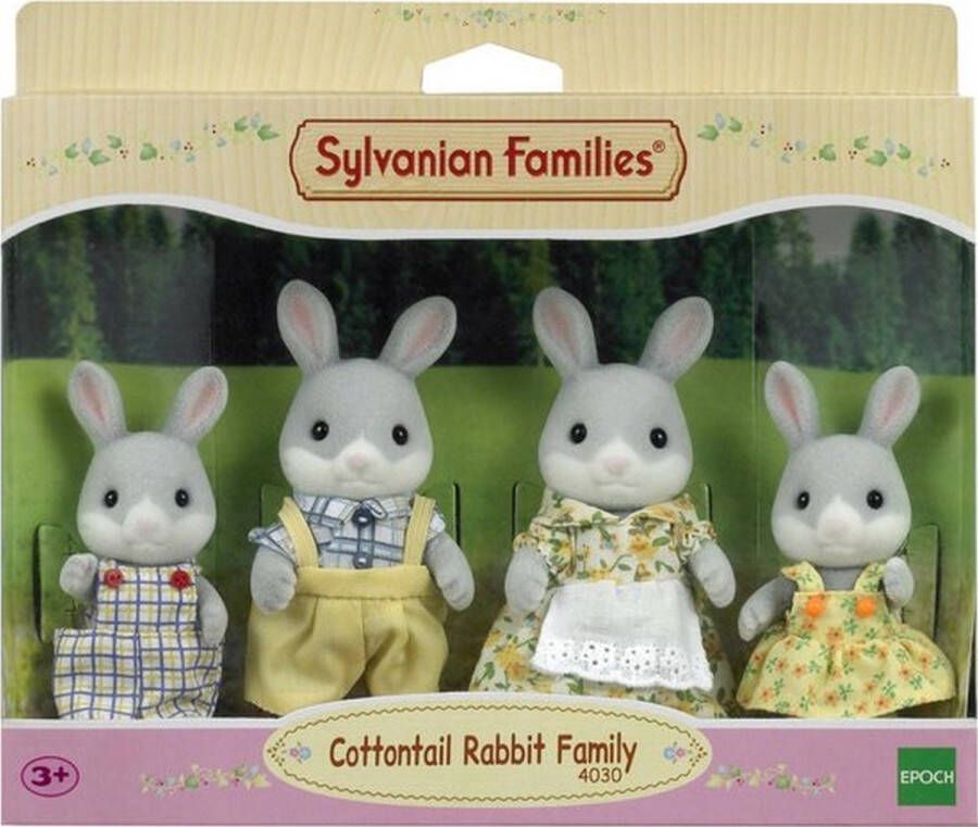 Sylvanian Families 4030 familie katoenstaartkonijn- fluweelzachte speelfiguren