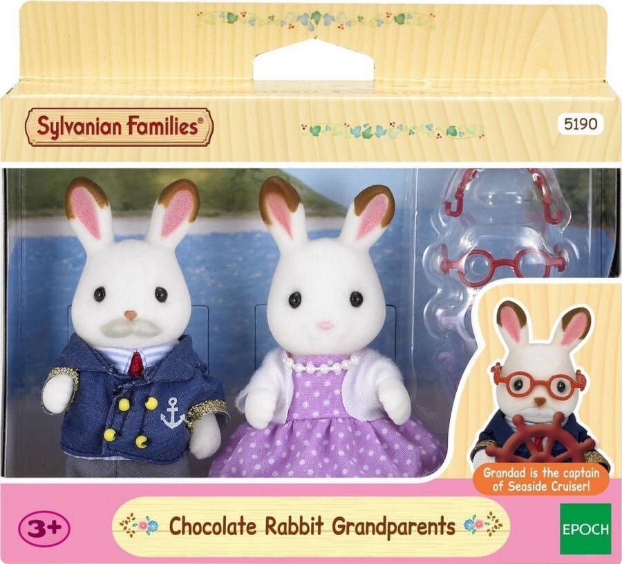 Sylvanian Families 5190 opa en oma chocoladekonijn-fluweelzachte speelfiguren