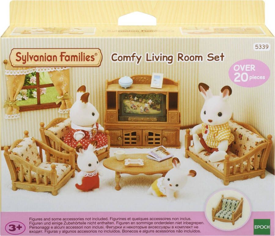 Sylvanian Families 5339 woonkamerset- poppenhuismeubel- 20 onderdelen- 2 dessins voor meubels