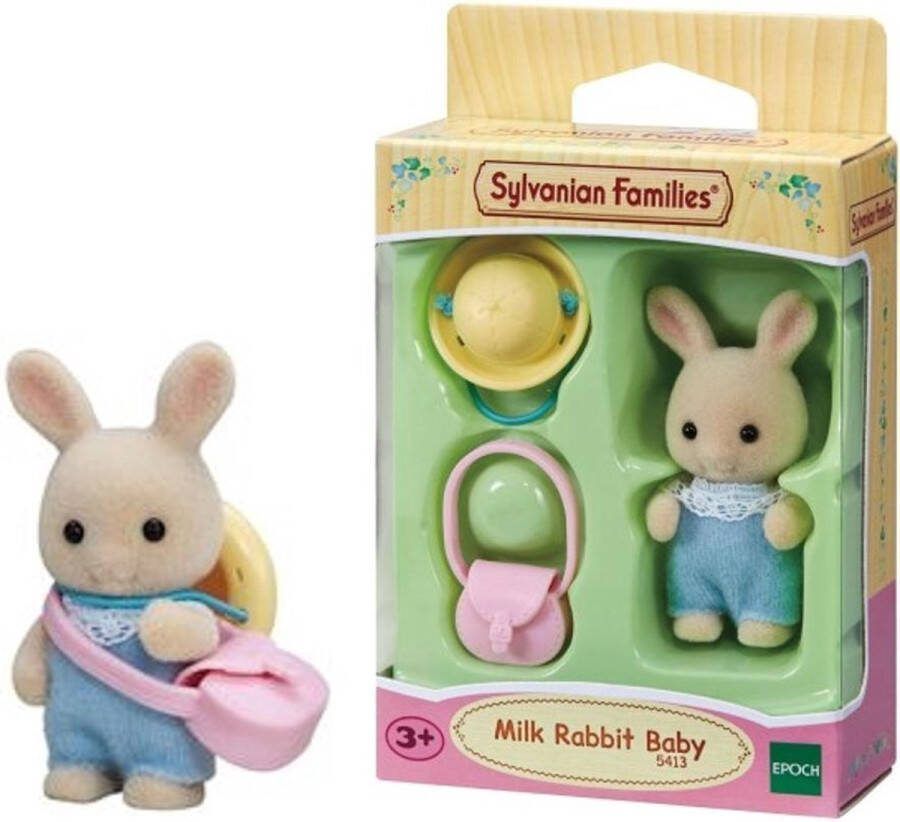 Sylvanian Families 5413 baby wit konijn- fluweelzachte speelfiguur
