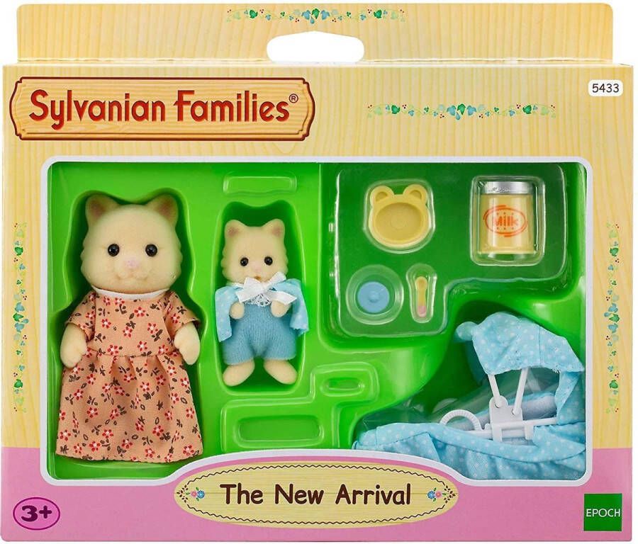 Sylvanian Families 5433 baby op komst- 2 speelfiguren- wieg- inrichting poppenhuis- speelset