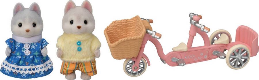 Sylvanian Families 5637 tandem fiets set- Husky zus & broer