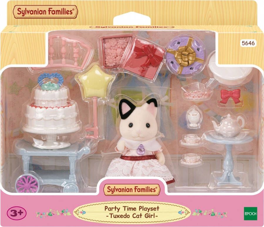 Sylvanian Families 5646 verjaardagsfeest speelset- Tuxedo kat meisje