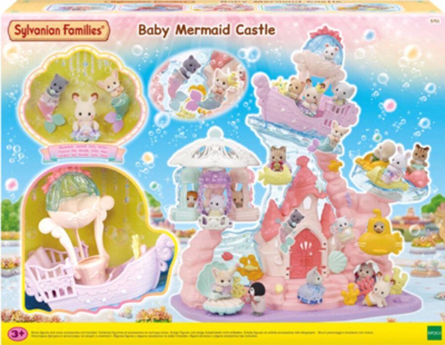 Sylvanian Families 5701 Baby Zeemeermin Kasteel- inclusief 3 fluweelzachte baby speelfiguren