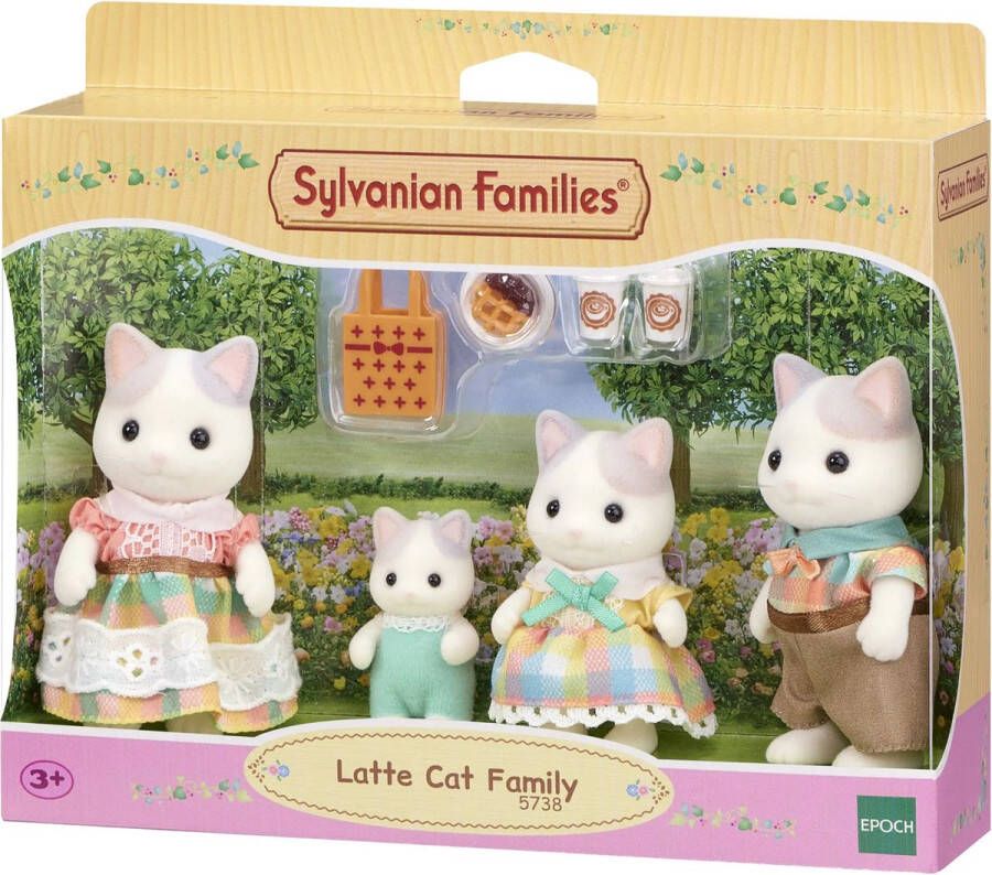 Sylvanian Families 5738 Familie Latte Kat- 4 fluweelzachte speelfiguren