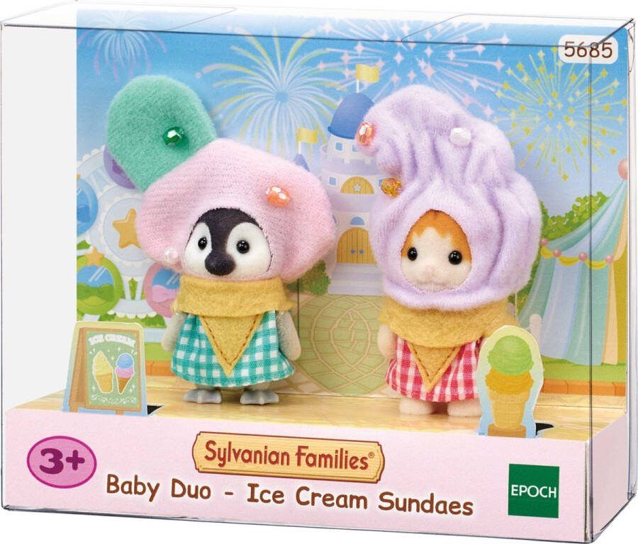 Sylvanian Families 5685 BabyDuo IceCreamSundaes- fluweelzachte speelfiguren