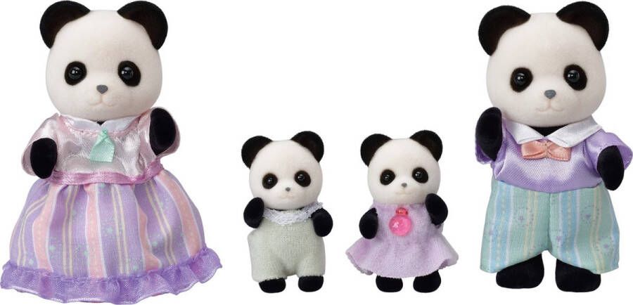 Sylvanian Families 5529 familie panda- 4 speelfiguren- fluweelzacht