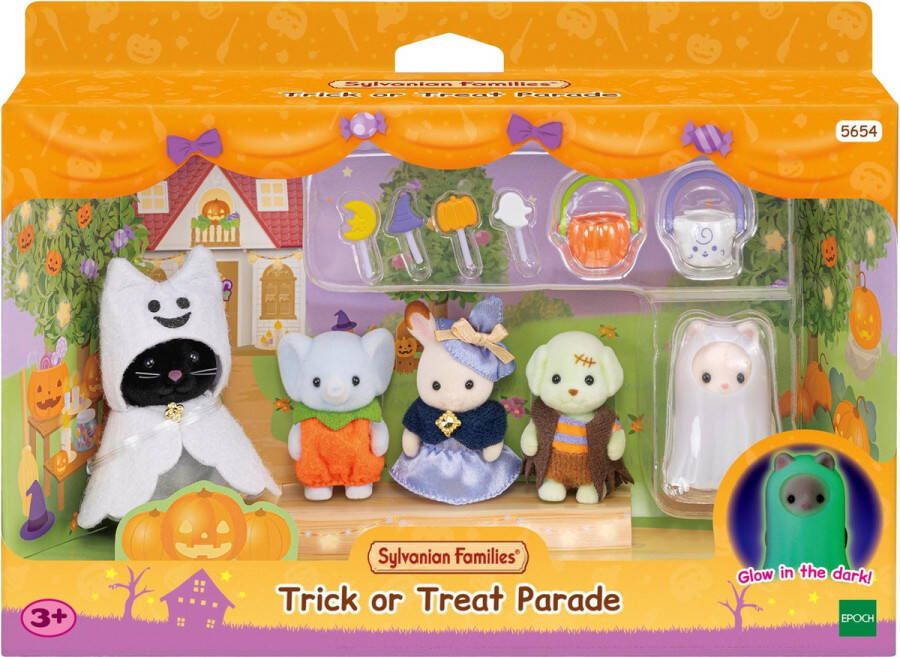 Sylvanian Families Trick Or Treat Parade- halloweenset 5654- 5 baby speelfiguren met halloween outfits