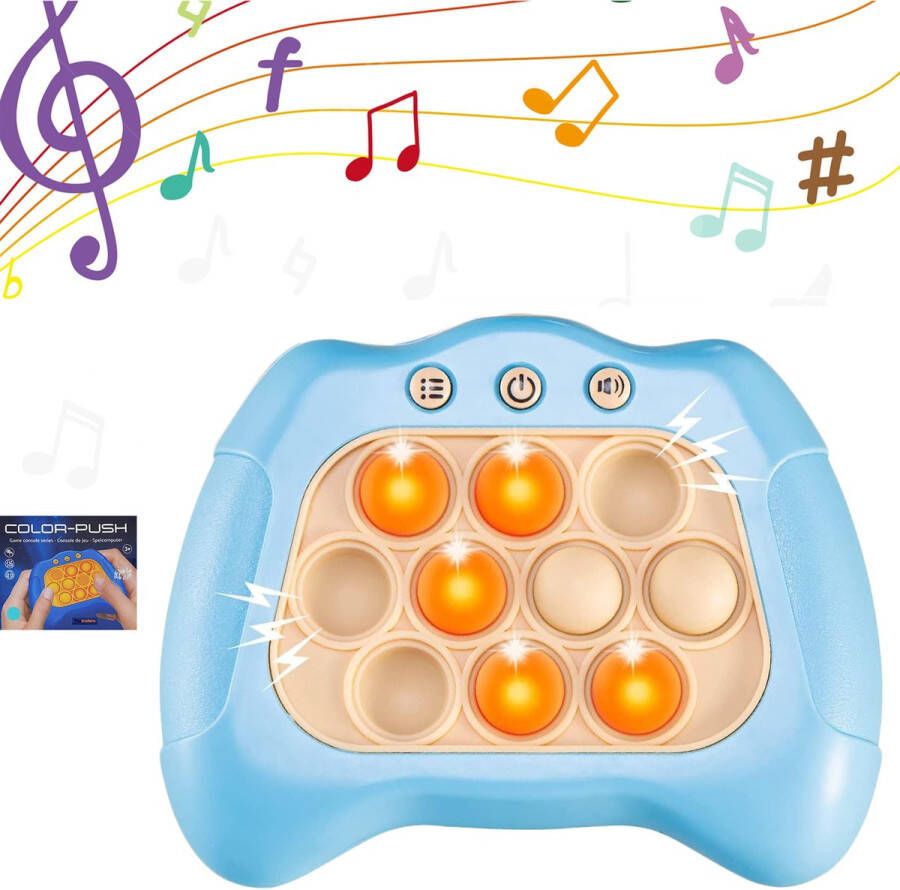 Symex Pop It Game Pop It Spel Fidget Toys Controller Pop or Flop Game Console Quick Push Montessori Cube Jongens Meisjes Volwassenen (lichtblauw)
