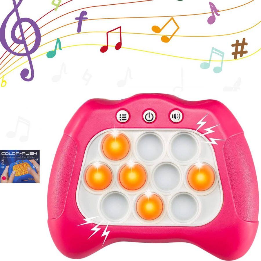 Symex Pop It Game Pop It Spel Fidget Toys Controller Pop or Flop Game Console Quick Push Montessori Cube Jongens Meisjes Volwassenen (roze)