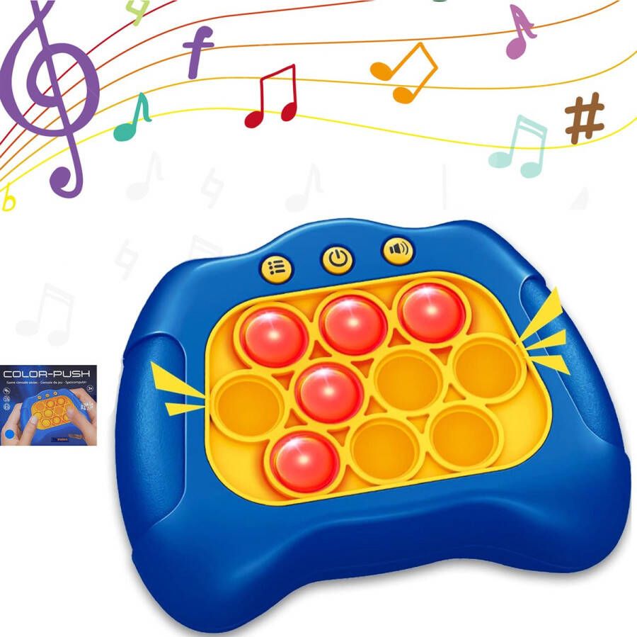 Symex Pop It Game Pop It Spel Fidget Toys Controller Pop or Flop Game Console Quick Push Montessori Cube Jongens Meisjes Volwassenen (blauw)