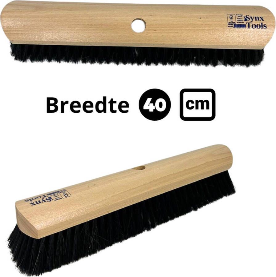 Synx Tools Bezem Los 40cm Zaalveger Paardenhaar kamerveger Zachte bezem Zonder Steel Binnen bezem