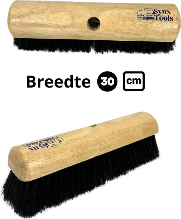 Synx Tools Bezem Los Zaalveger Paardenhaar 30cm Paardenhaar kamerveger 30cm Zachte bezems Zonder Steel