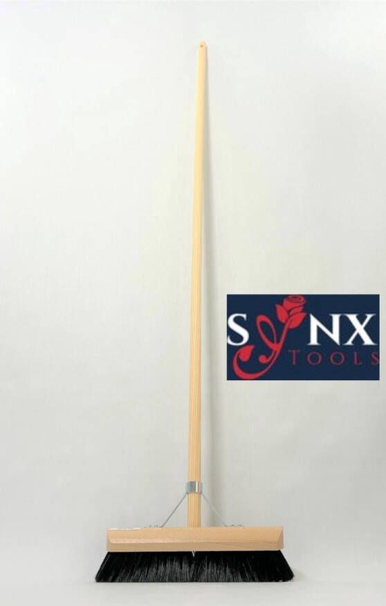 Synx Tools bezem Zaalveger Paardenhaar 30 cm Kamerveger veger Zachte bezem Bezemsteel Veger schoonmaken BinnenBezem zacht Compleet met steel 130 cm