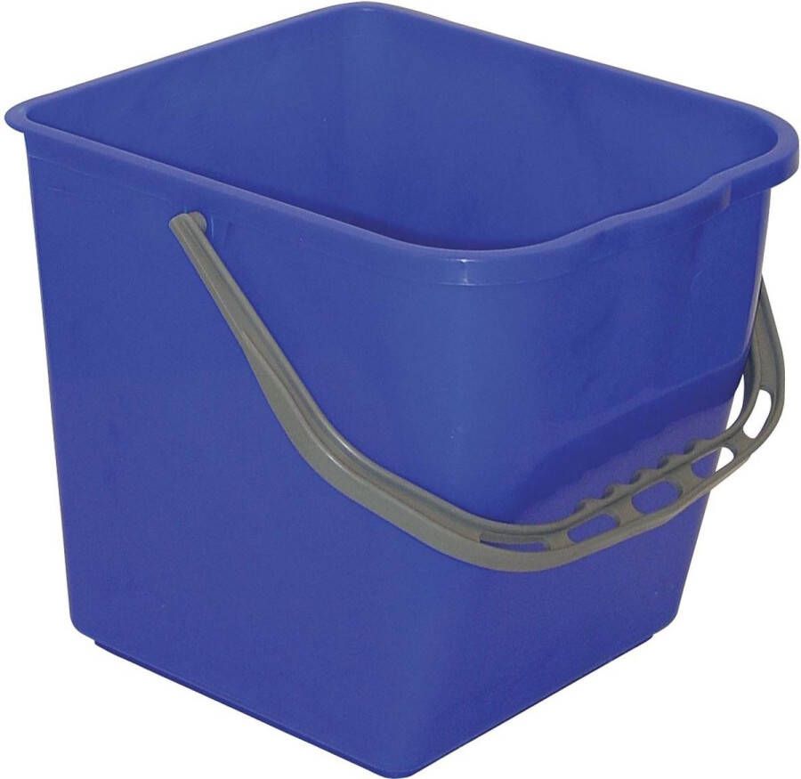 Synx Tools Emmer Blauw Mopwagen Schoonmaak Schoonmaakartikelen Werkwagen Rolemmers 10 Liter