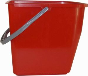 Synx Tools Emmer Rood Mopwagen Schoonmaak Schoonmaakartikelen Rolemmers 25 Liter