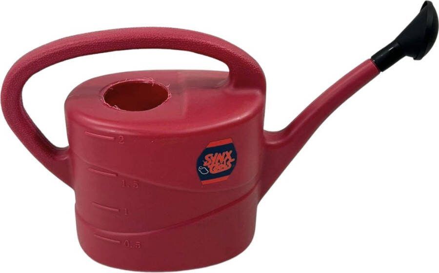 Synx Tools Gieter 2L Kunststof bordeaux rood Gieters gieter gieters voor binnen gieter binnen gieters voor buiten