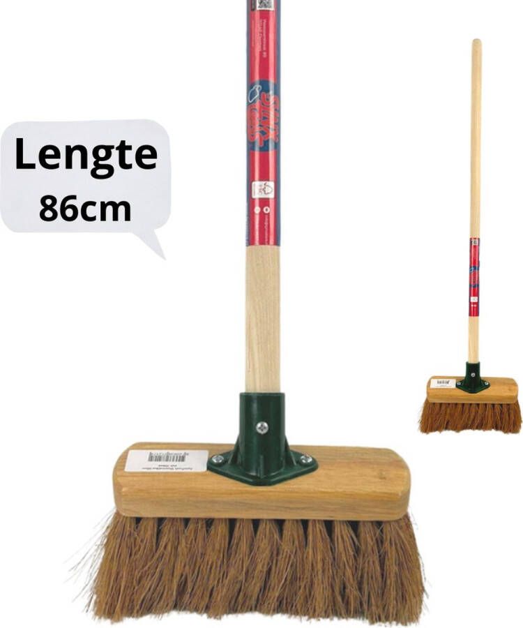 Synx Tools Junior Kinderbezem Cocos Binnenbezem Bezems Zaalveger Buitenspeelgoed Speelgoed incl. Steel 75cm tuinierspeelgoed Schepjes Kinderen Inclusief Steel 75cm