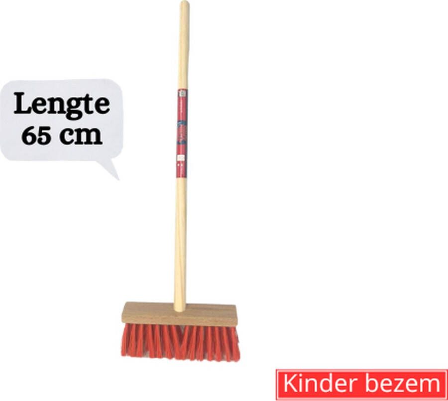 Synx Tools Kinderbezem Nylon Junior Bezems Buitenspeelgoed Speelgoed incl. Steel 57cm tuinierspeelgoed Schepjes Kinderen Totale lengte 65cm