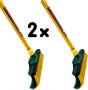 Synx Tools Set van 2 stuks Klauwbezem 28cm Bezems bezemhouder bezem buiten straatbezem krallenbezem Telescopische steel 70 140cm - Thumbnail 1