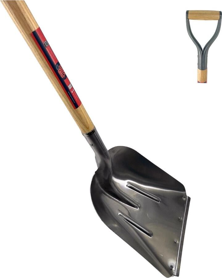 Synx Tools Graanschop met steel 85cm Schoppen sneeuwschep graanschep spades Met Houten steel