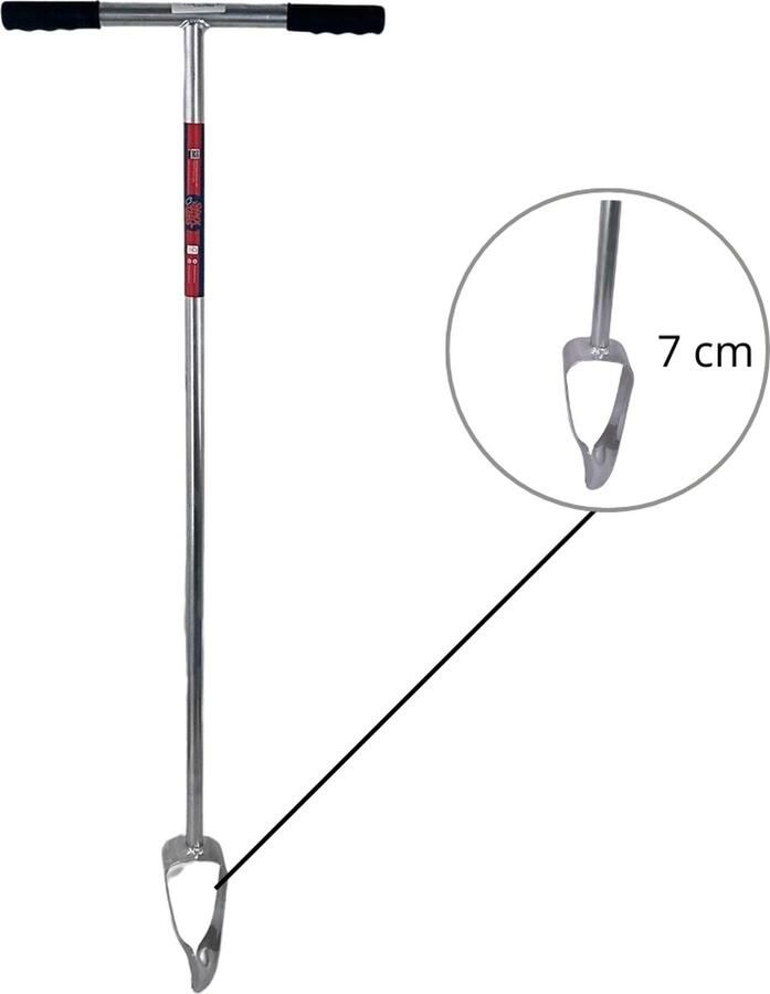Synx Tools Grondboor 7cm verzinkt Grondboren Professioneel Ideaal voor graafwerkzaamheden Tuin boor plantenboor Palenboor Lengte 120cm