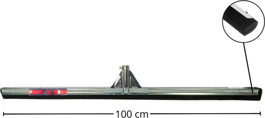 Synx Tools Vloertrekker 100cm zonder steel Zwart Trekkers moppen Dweilen vloerwisser met waterkeerrand Schoonmaakartikelen Vloermop Vloerreiniger