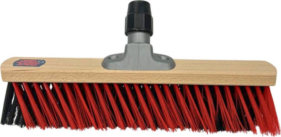 Synx Tools X Bezem 40cm Rood Zwart- Straatbezem Stadsbezem Schrobborstels Veger Stadsbezem Bezem Buitenbezem Tuinartikelen Zonder Steel