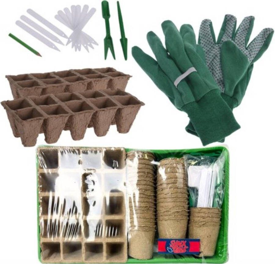 Synx Tools Zaaikas Kweekbak 68delig Zaaitray Kweektray Vensterbank Moestuinbak Moestuinen bodembewerkers Zaai Kweken Kweekbak