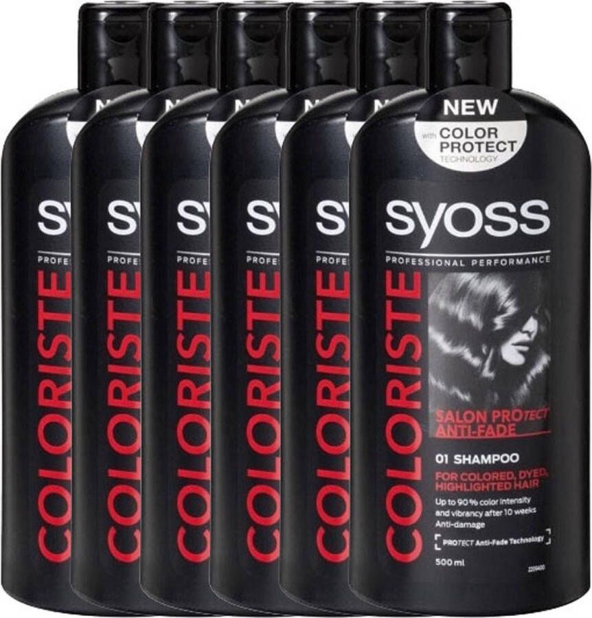 Syoss Color Protect Shampoo Coloriste 6x 500ml Voordeelverpakking Copy