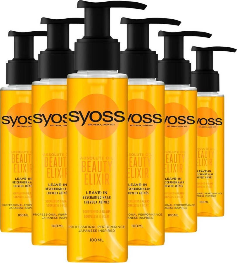 SYOSS Absolute Oil Beauty Elixir Haarolie 6x 100ml Voordeelverpakking