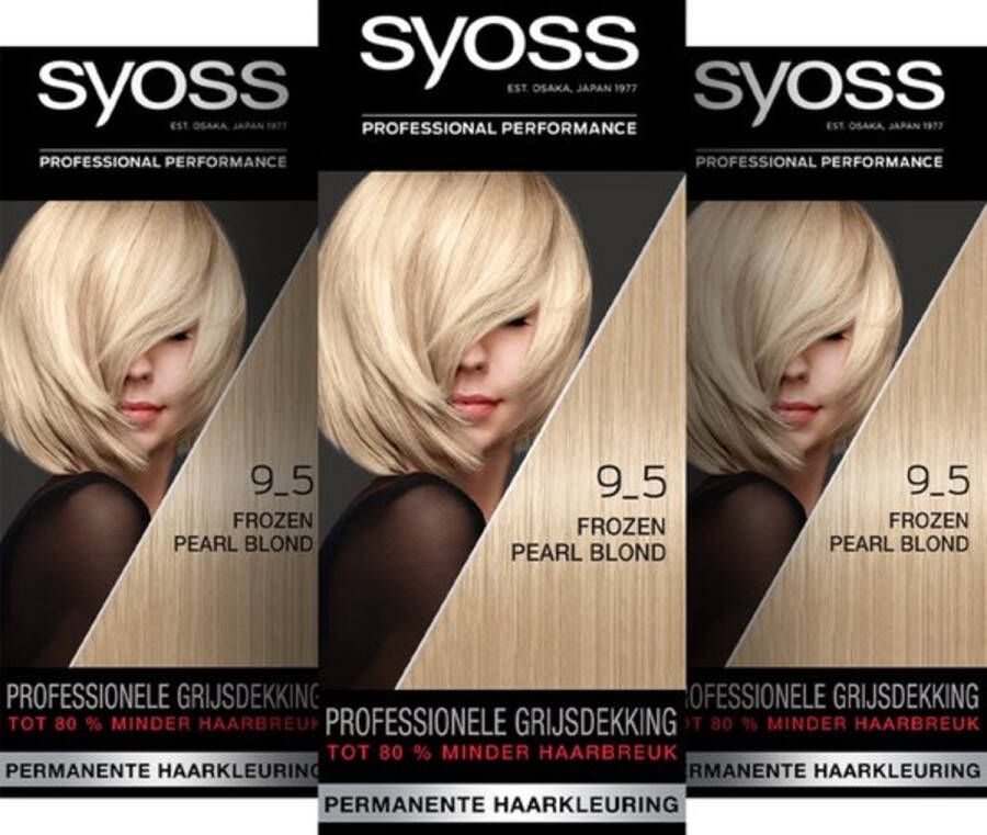 SYOSS Baseline 9-5 Frozen Pearl Blond Permanente Haarverf Haarkleuring Voordeelverpakking 6 stuks