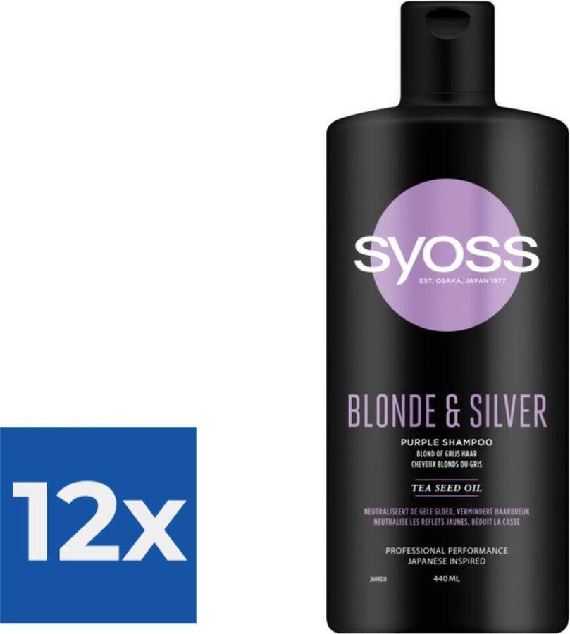 SYOSS Blonde and Silver Shampoo 440 ml Voordeelverpakking 12 stuks