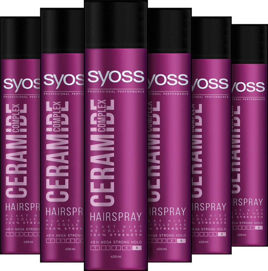 SYOSS Ceramide Hairpsray Haarlak Haarstyling 6x 400ml Voordeelverpakking