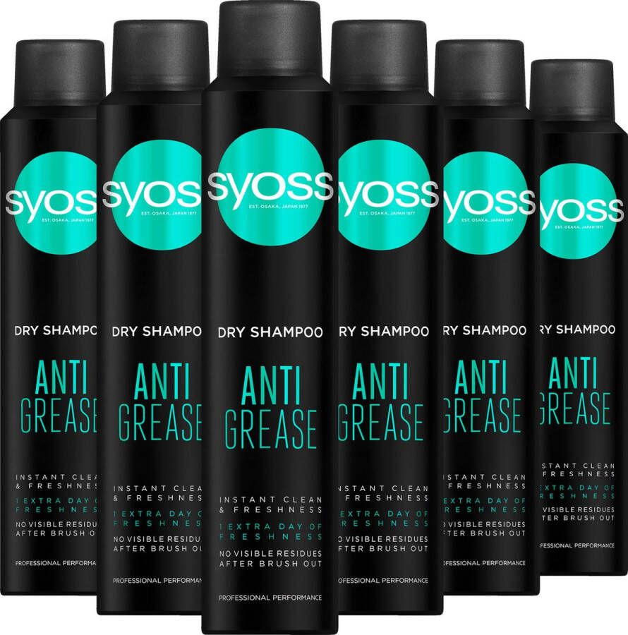 SYOSS Droogshampoo Anti-Grease Haarverzorging Voordeelverpakking 6 Stuks