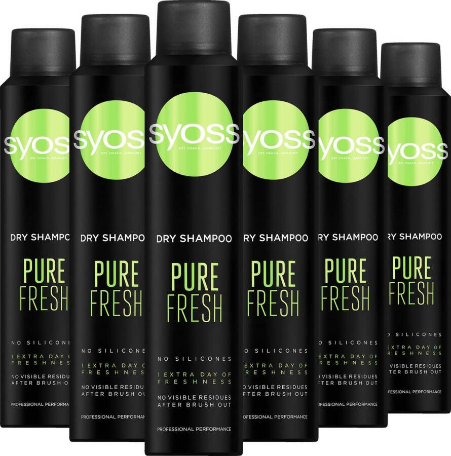 SYOSS Droogshampoo Pure Fresh Haarverzorging Voordeelverpakking 6 x