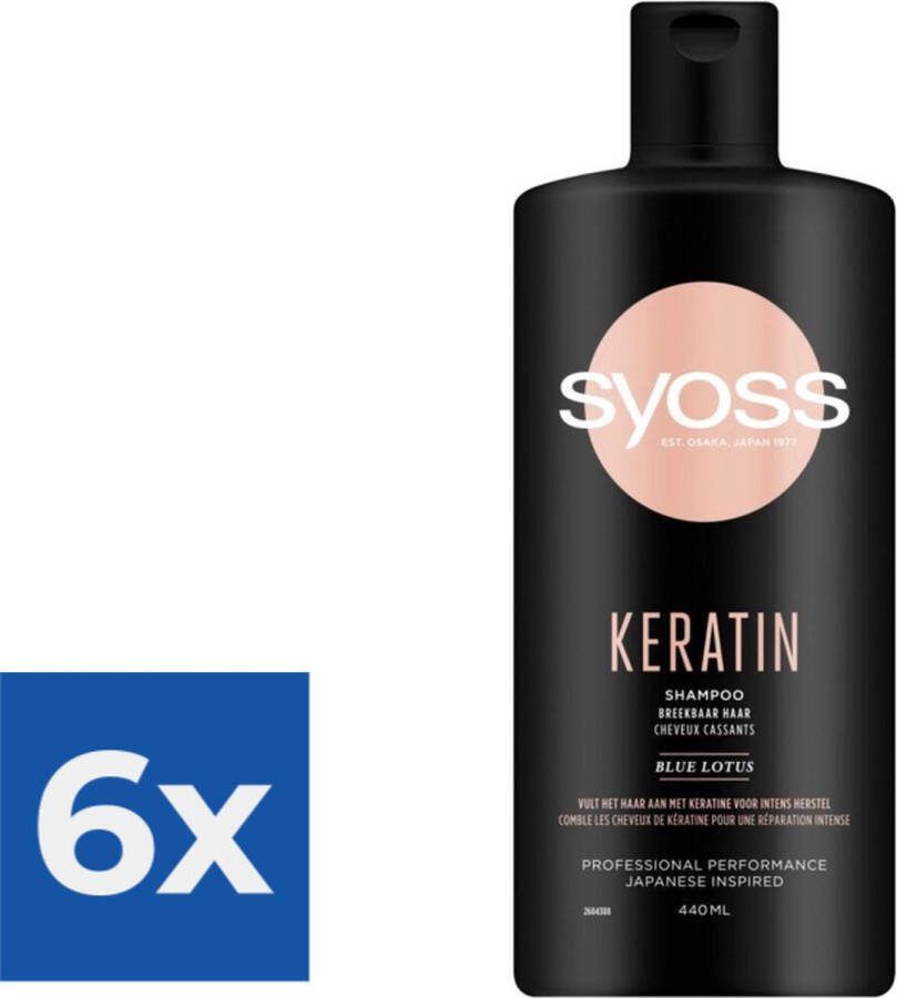 SYOSS Keratin Shampoo 440 ml Voordeelverpakking 6 stuks