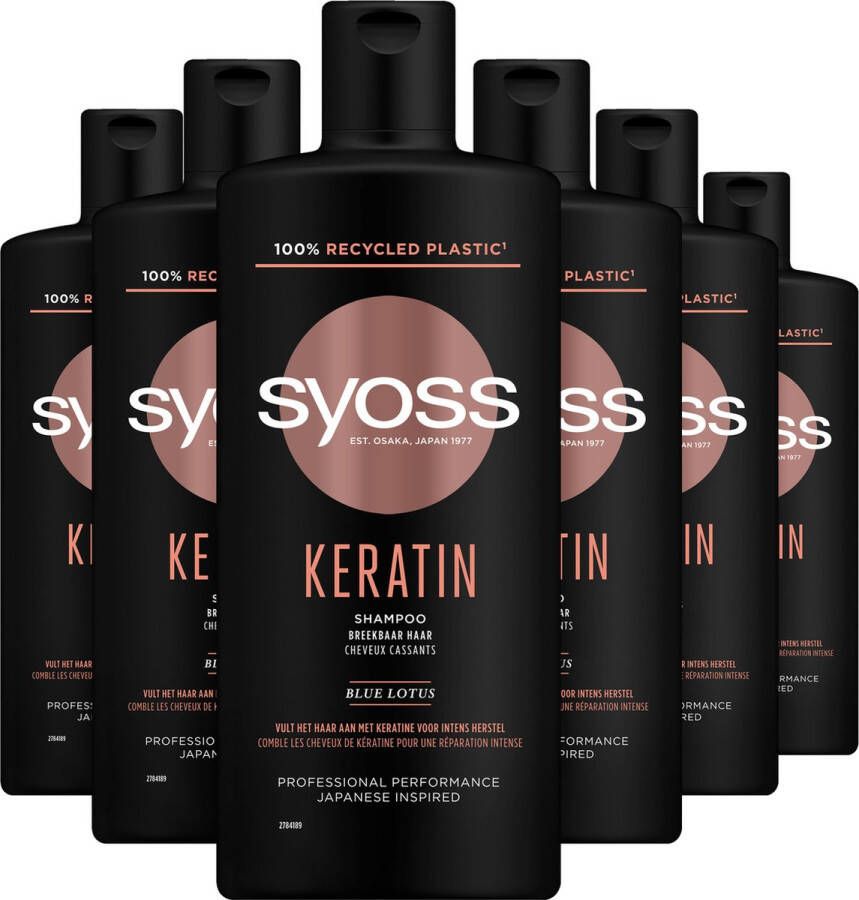 Syoss Keratin shampoo 6 x 440 ml voordeelverpakking