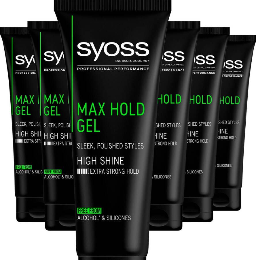 SYOSS Max Hold Gel Haargel Haarstyling Voordeelverpakking 6 x 250 ml