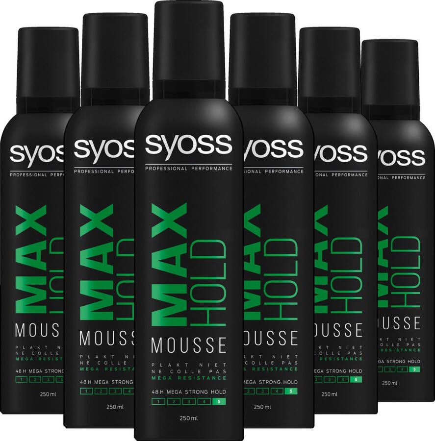 SYOSS Max Hold Styling-Mousse Haarmousse Haarstyling Voordeelverpakking 6 Stuks
