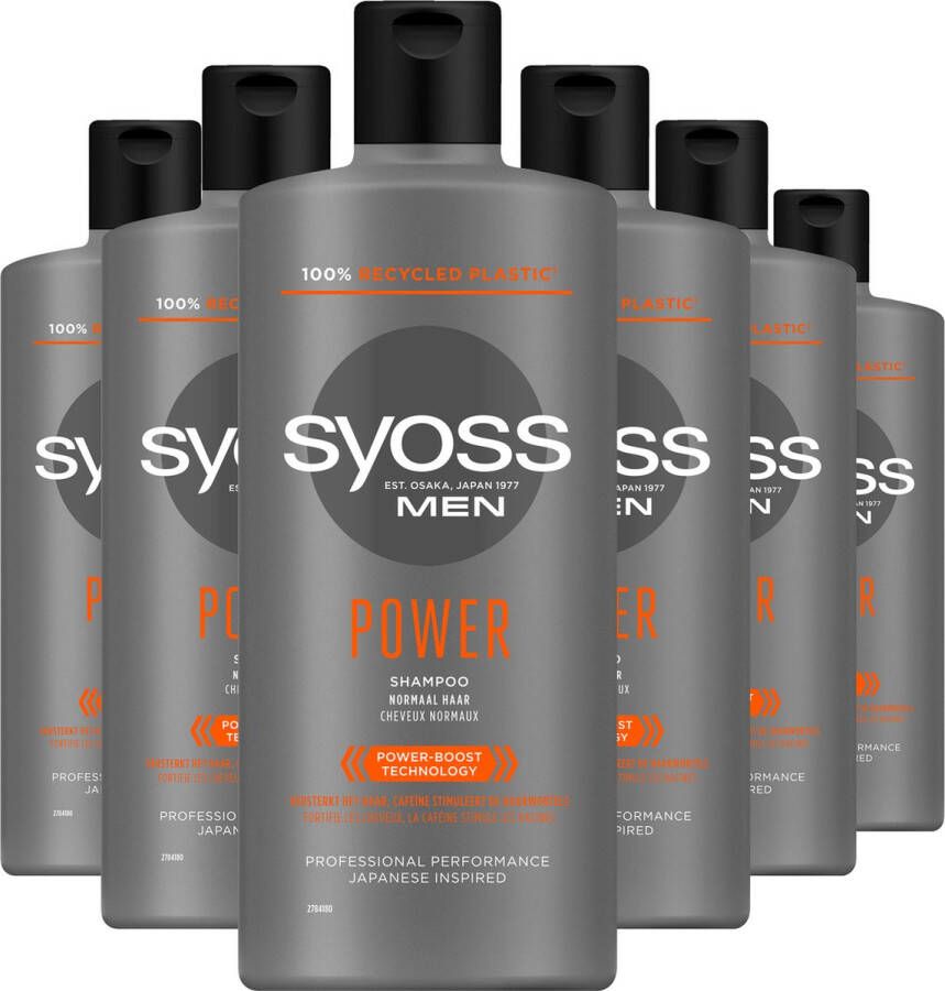 Syoss Men Power & Strength shampoo 6 x 440 ml voordeelverpakking